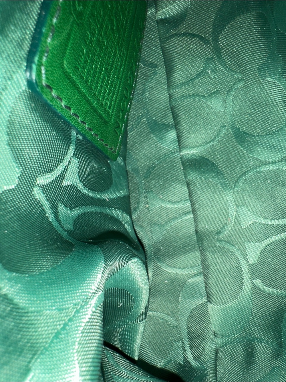 Vintage Coach Bottle Green Leather Demi Baguette Silver Hardware G055‑7461 - Picture 14 of 16